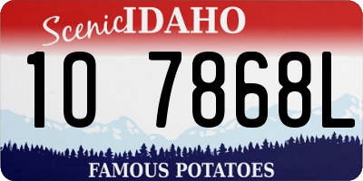 ID license plate 1O7868L