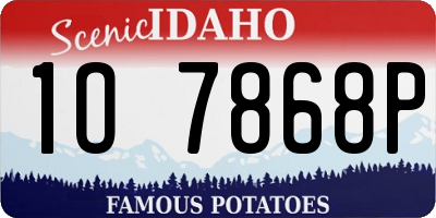 ID license plate 1O7868P