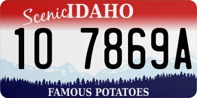ID license plate 1O7869A