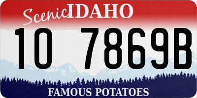 ID license plate 1O7869B