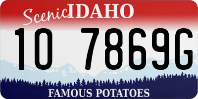 ID license plate 1O7869G