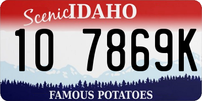 ID license plate 1O7869K