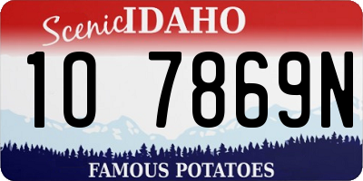 ID license plate 1O7869N