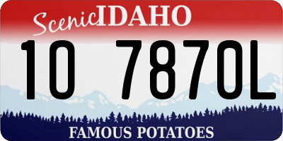 ID license plate 1O7870L