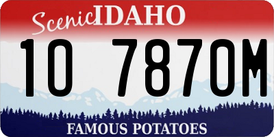 ID license plate 1O7870M