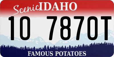ID license plate 1O7870T