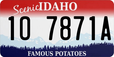 ID license plate 1O7871A