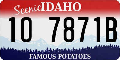 ID license plate 1O7871B