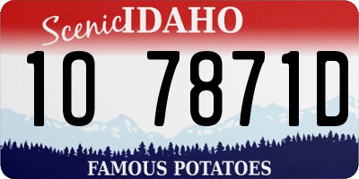 ID license plate 1O7871D