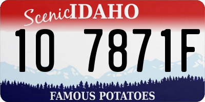 ID license plate 1O7871F