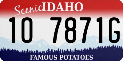 ID license plate 1O7871G