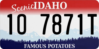 ID license plate 1O7871T