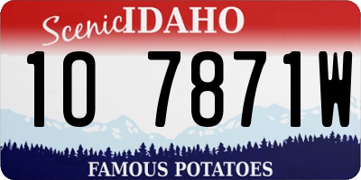 ID license plate 1O7871W