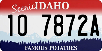 ID license plate 1O7872A