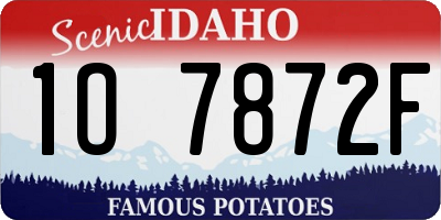 ID license plate 1O7872F