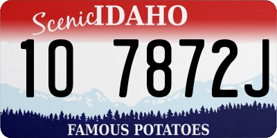 ID license plate 1O7872J