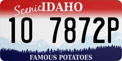 ID license plate 1O7872P