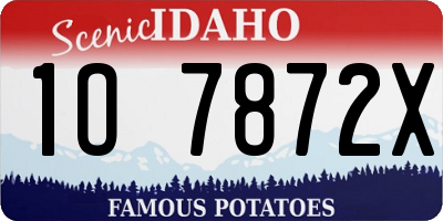 ID license plate 1O7872X