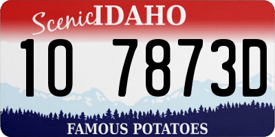 ID license plate 1O7873D