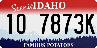 ID license plate 1O7873K