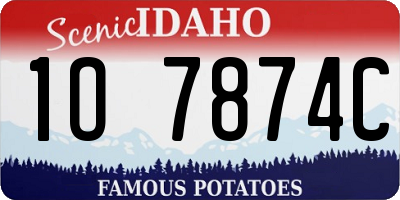 ID license plate 1O7874C