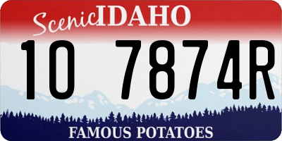 ID license plate 1O7874R
