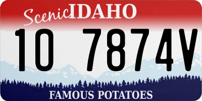 ID license plate 1O7874V