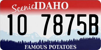 ID license plate 1O7875B