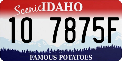 ID license plate 1O7875F