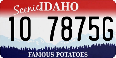 ID license plate 1O7875G