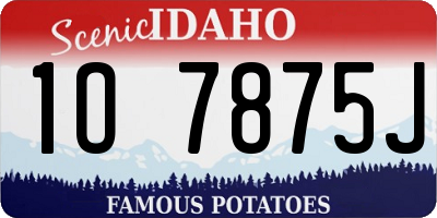 ID license plate 1O7875J