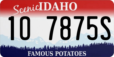 ID license plate 1O7875S
