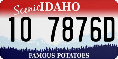 ID license plate 1O7876D