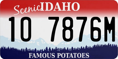 ID license plate 1O7876M