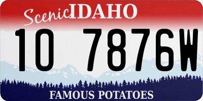 ID license plate 1O7876W