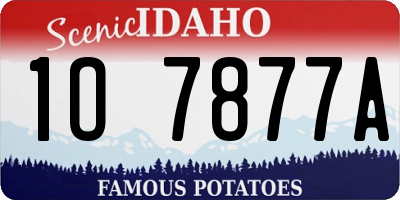 ID license plate 1O7877A
