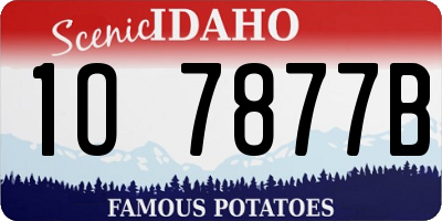 ID license plate 1O7877B
