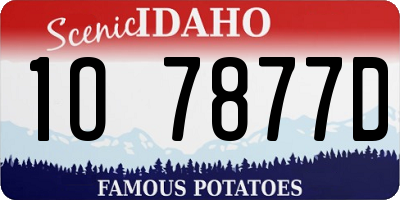 ID license plate 1O7877D