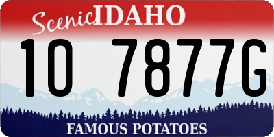 ID license plate 1O7877G