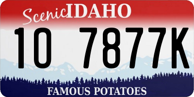 ID license plate 1O7877K