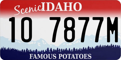 ID license plate 1O7877M