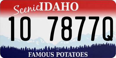 ID license plate 1O7877Q