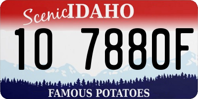 ID license plate 1O7880F