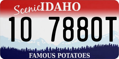 ID license plate 1O7880T