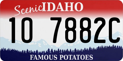 ID license plate 1O7882C