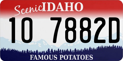ID license plate 1O7882D
