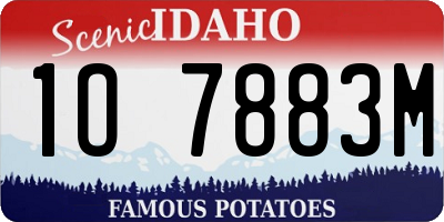 ID license plate 1O7883M