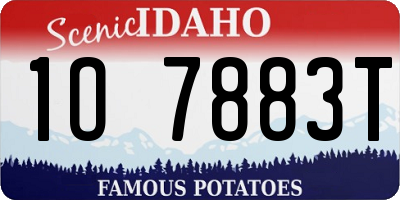 ID license plate 1O7883T