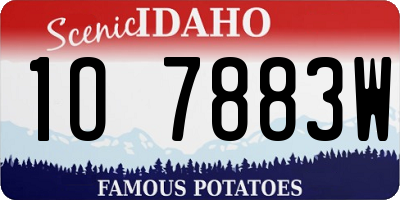 ID license plate 1O7883W