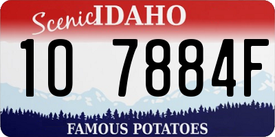 ID license plate 1O7884F